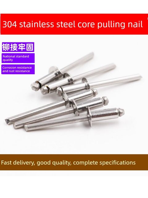 Genuine 304 stainless steel core rivet pulling nails flat round head rivet decoration nails 3M 4M5M6 free shipping