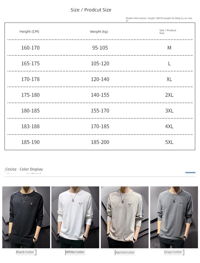 man Thin money pure cotton easy Put on your clothes Long sleeve T-shirt