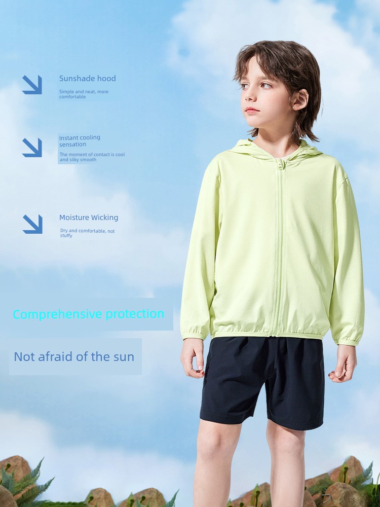 Jeanswest Children's Clothing 2026 New Boys' Sun Protection Clothing Ice Silk Children's Sun Protection Jacket Summer Wear Upf100+ — 2