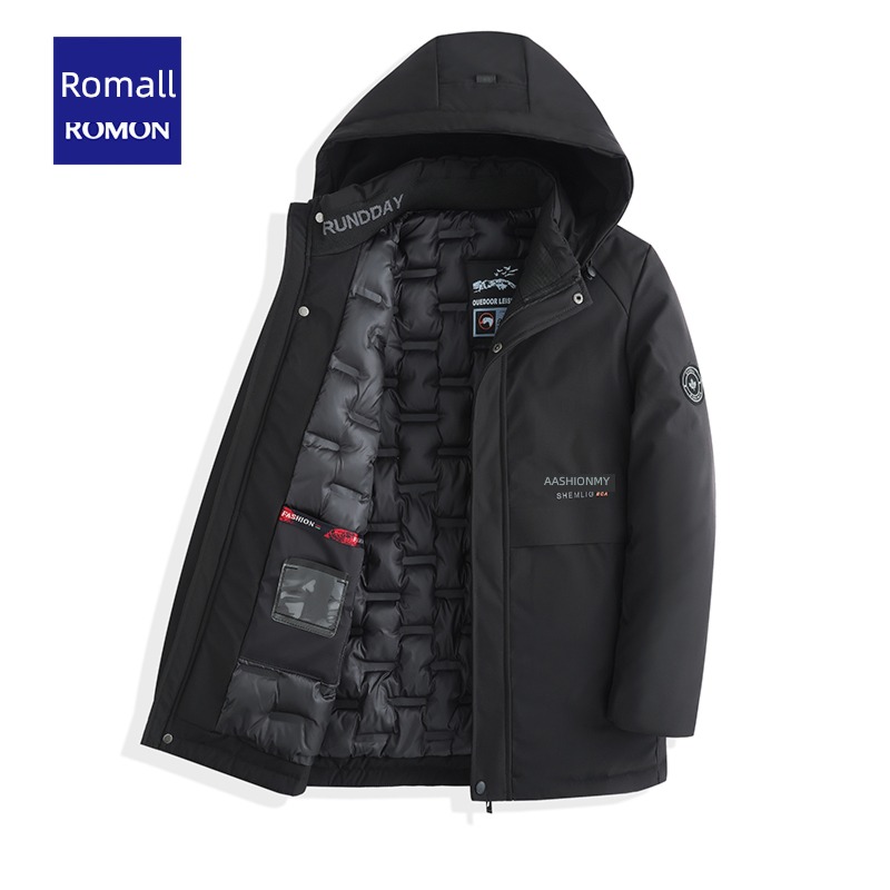 Romon dad winter thickening Hooded removable cotton-padded clothes
