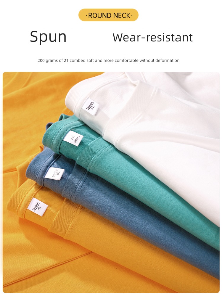 man Solid color pure cotton White black Body Long sleeve T-shirt