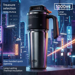 Large Capacity Thermos Cup for Men, 2026 New Model, Ceramic Inner Liner, Car Water Cup, Giant Ice Cup