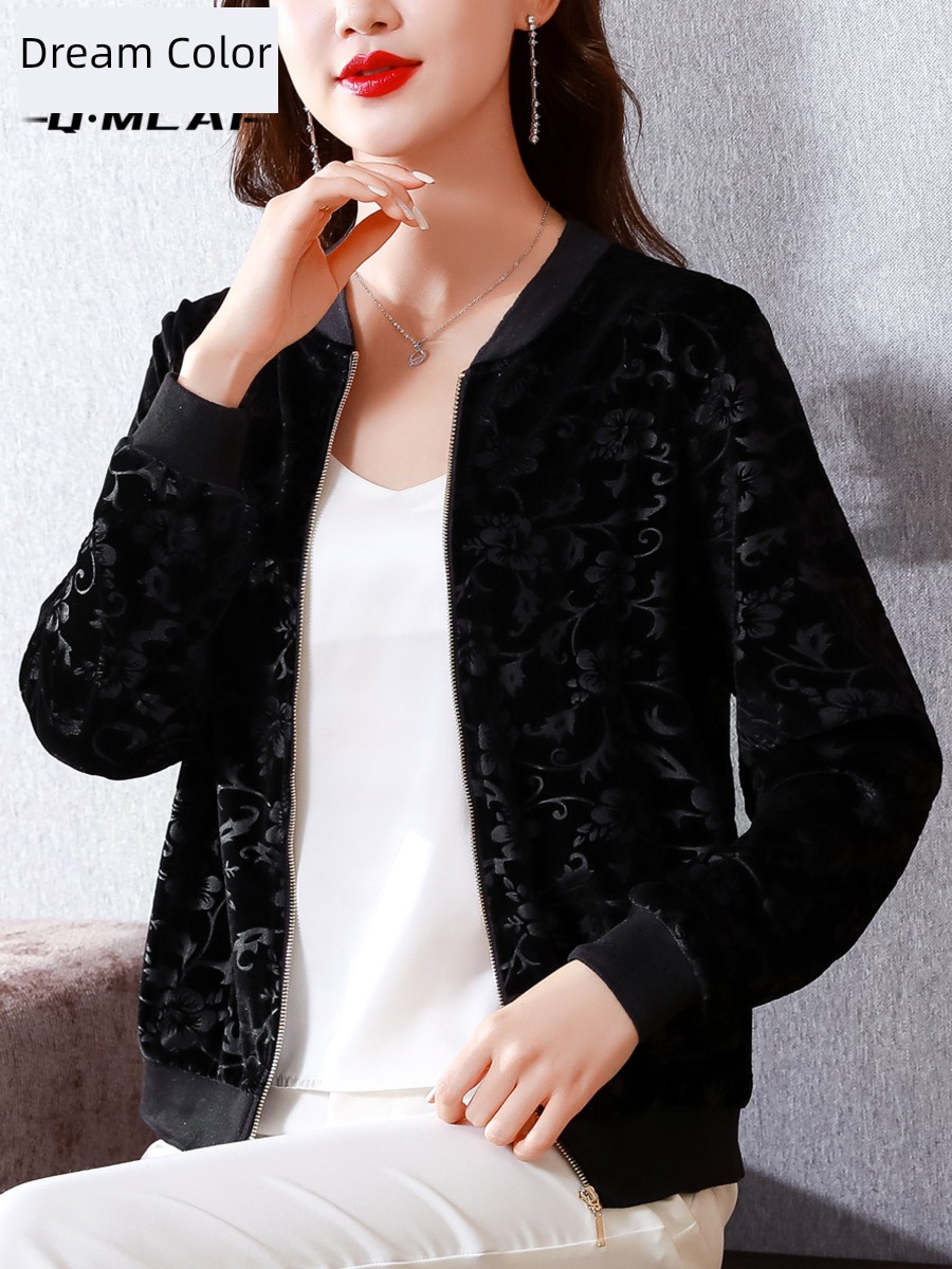 middle age have cash less than that is registered in the accounts spring black leisure time Mother dress loose coat