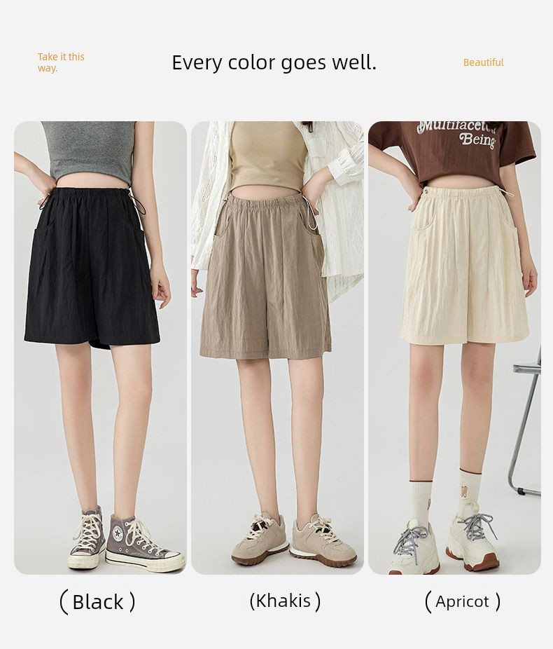 Pregnant Women's Pants Thin Summer Outwear No Belly Support Casual Yamamoto Loose Pants Loose Half Length Shorts Fashionable Summer Clothing — 9