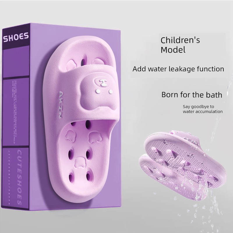 Children's Hollow-Out Water-Draining Slippers, Kids' All-Season Indoor Bathroom Non-Slip Eva Sandals for Boys and Girls — 7