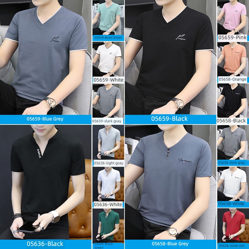 NGGGN man V-neck Thin money Put on your clothes Short sleeve T-shirt