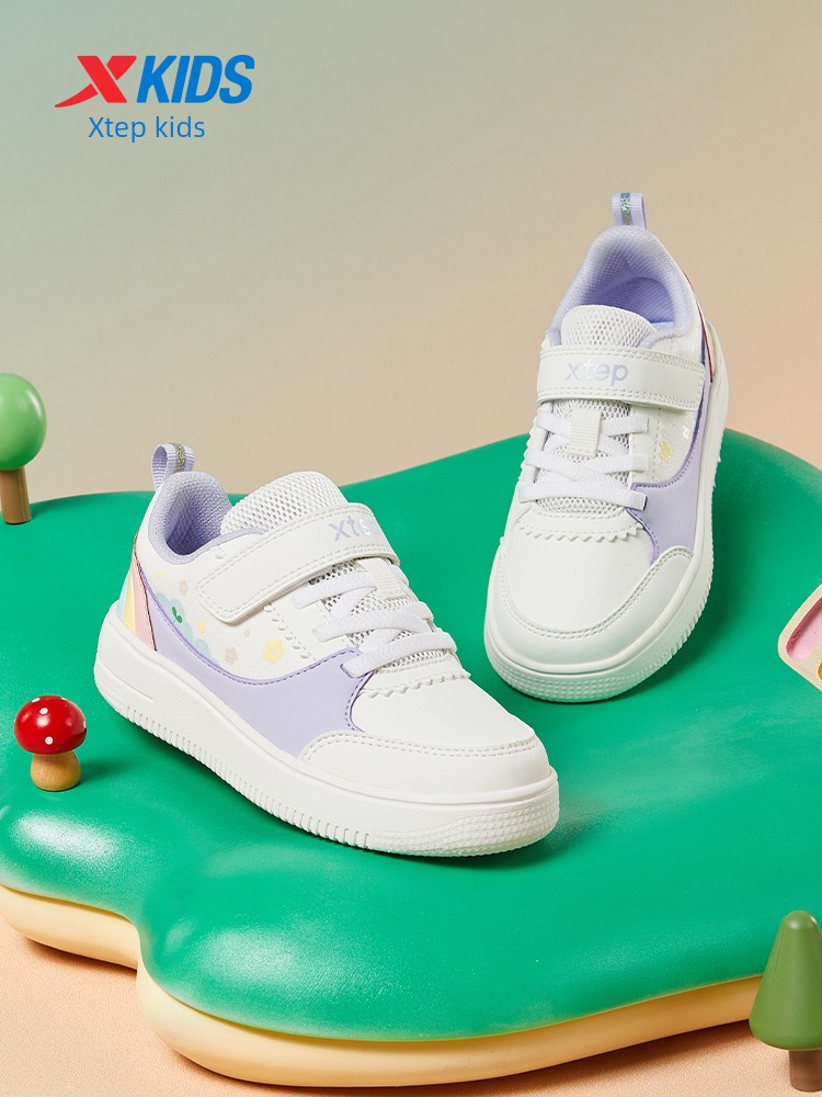 Xtep Children's Girls' Sneakers, Autumn Casual Shoes for Girls, Kindergarten Shoes, Sports Shoes, Non-Slip Soft-Soled Baby Shoes — 3