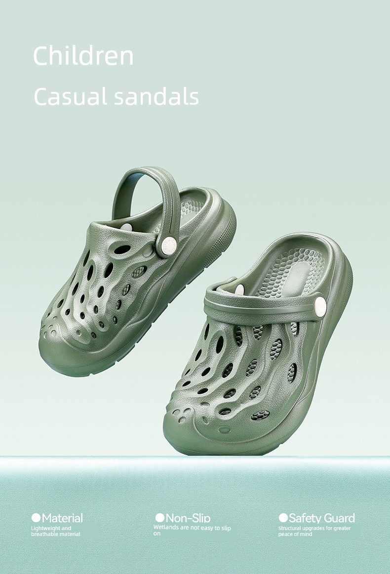 Happy Mary Children's Summer Clogs, Breathable Casual Hole Shoes for Boys, Suitable for Older Children, Outdoor Beach Sandals — 1