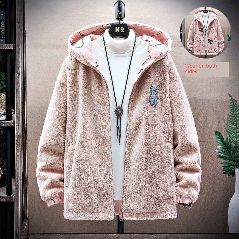 winter Plush teenagers men and women Wear on both sides lamb