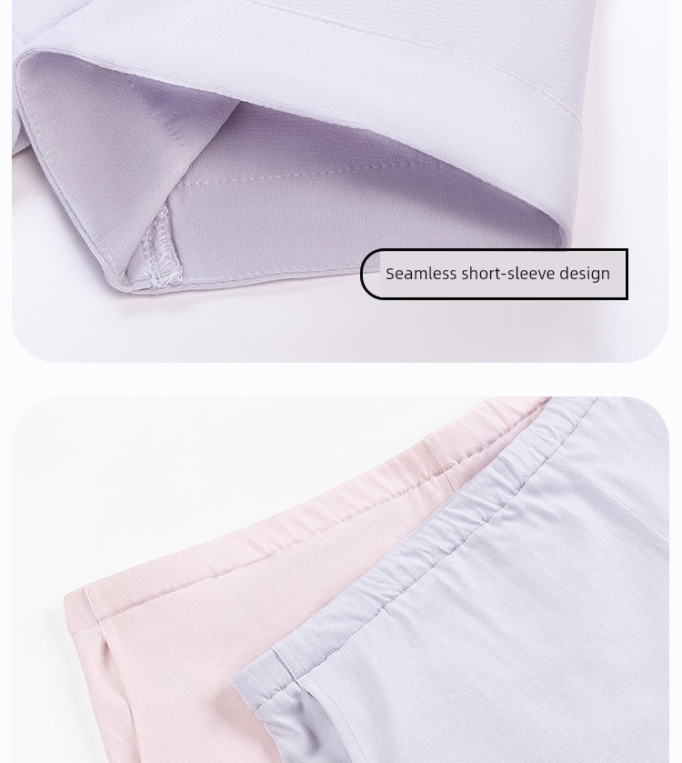 Gemeizi Maternity Pajamas Short Sleeve Summer Pregnancy Prenatal Modal Postpartum Nursing Homewear with Chest Pad Set — 49