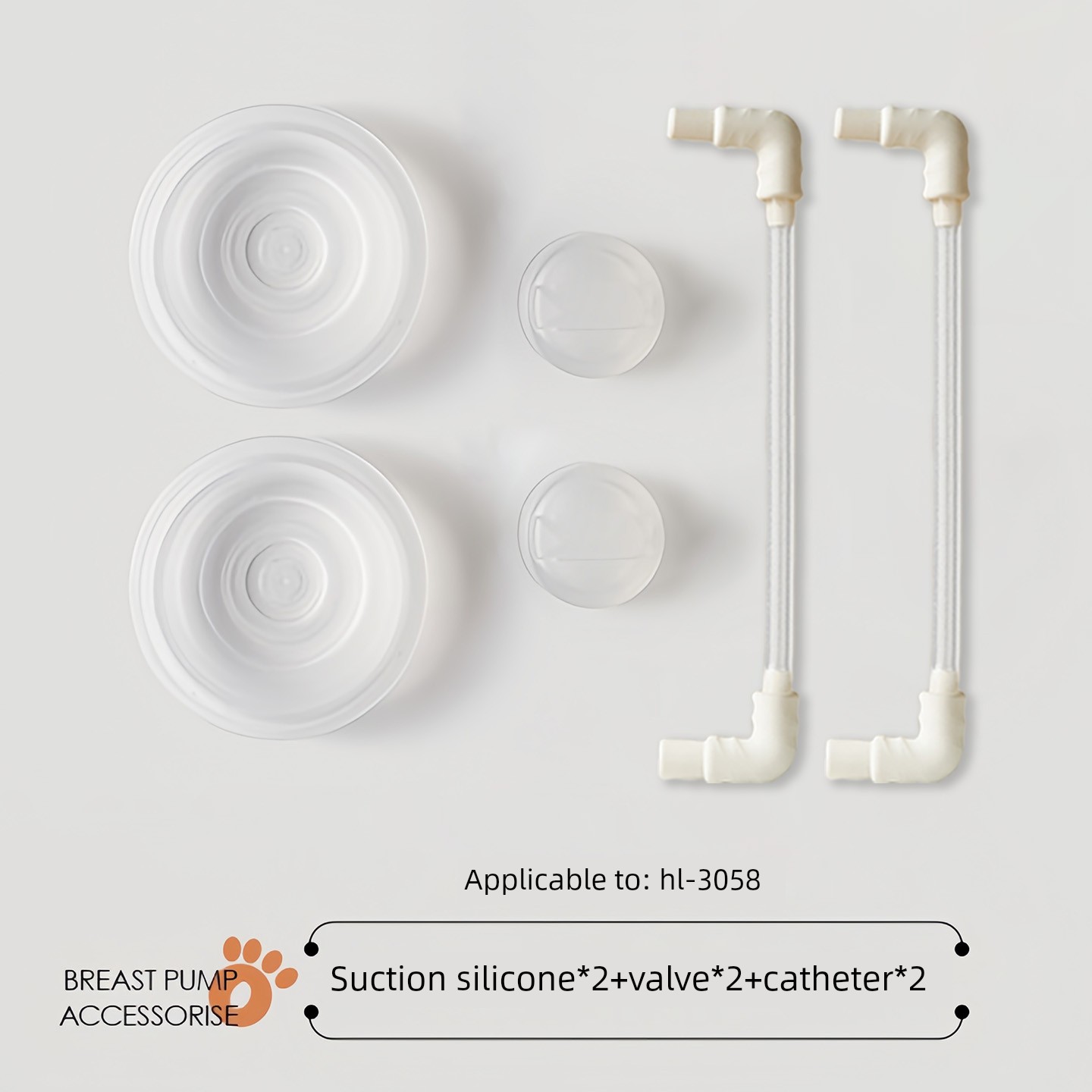 Little White Bear 3058 Electric Hands-Free Breast Pump Full Set of Accessories Storage Box 3060 Duckbill Valve Silicone Flexible Cup