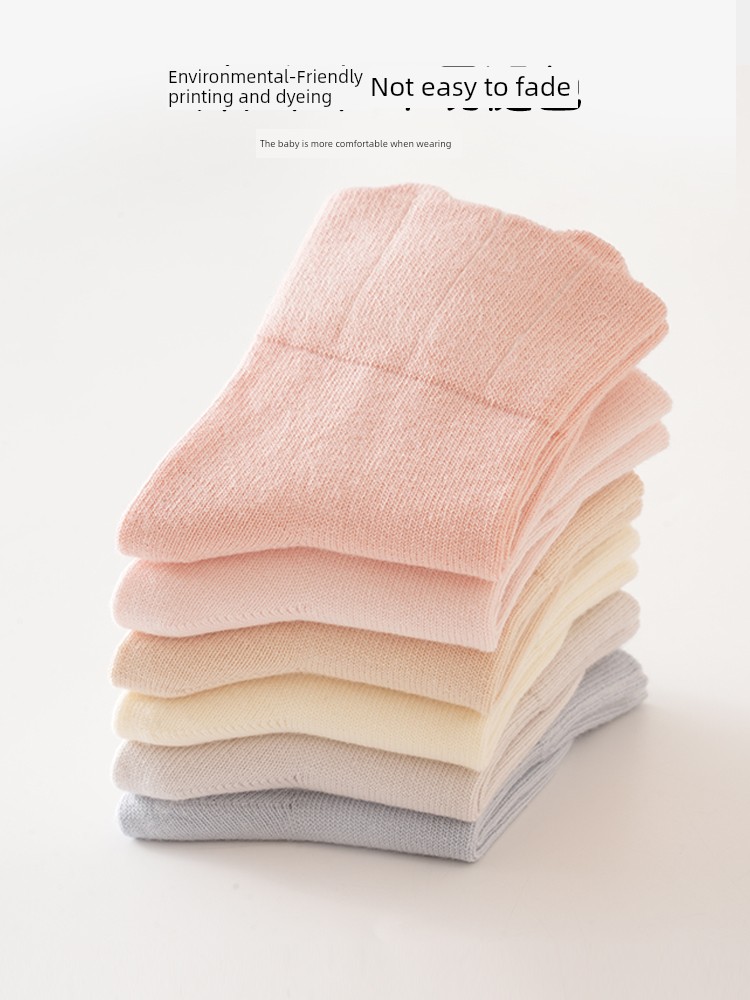 Jq Jingqi Baby Socks Spring and Autumn Newborn Seamless Mid-Tube Socks for Chubby Babies That Don'T Constrict the Legs Infant Socks Children's Cotton Socks — 4