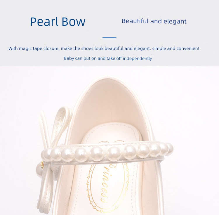 Princess Shoes for Girls with Small High Heels to Match Dresses 2026 New Soft-Soled Summer White Soft Shoes for Little Girls Summer Leather Shoes — 9