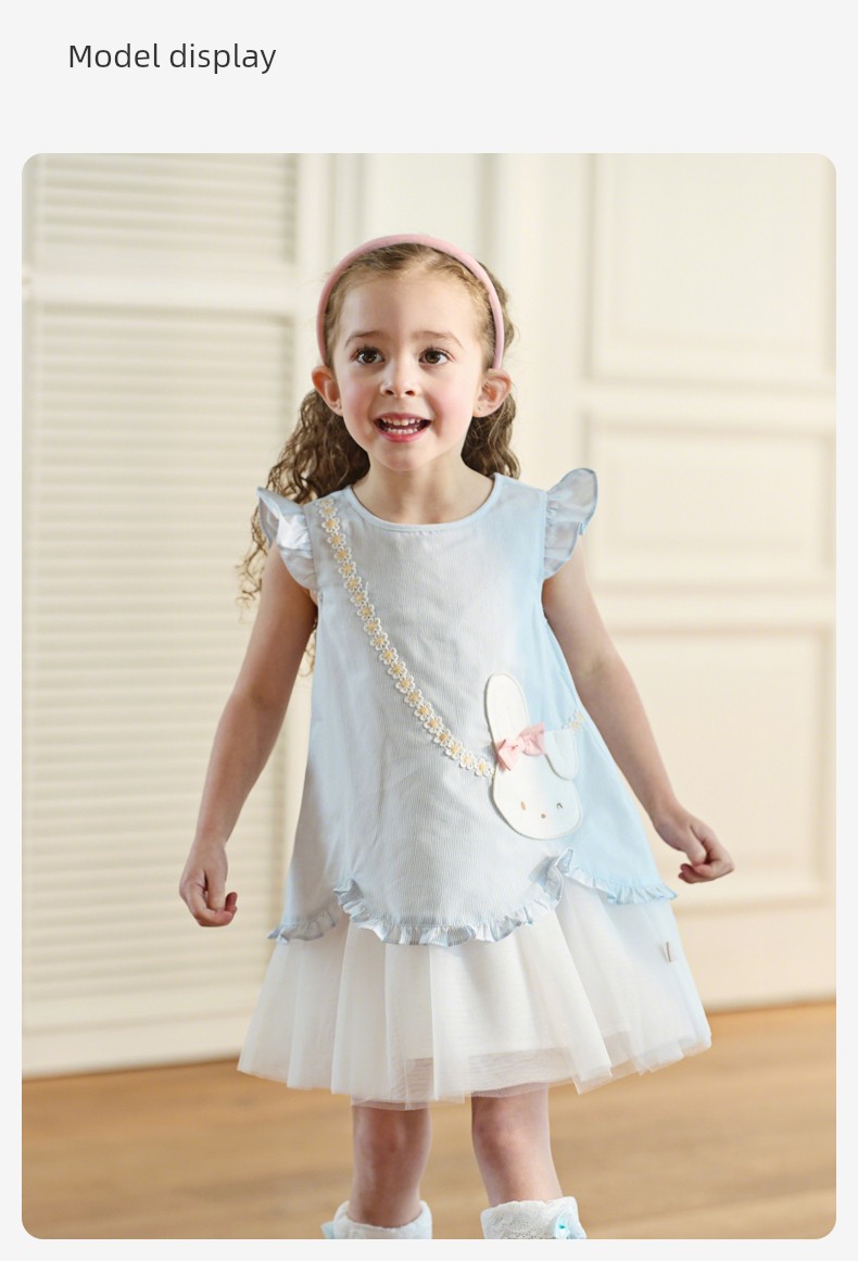 David Bella Girls' Summer Dress New Style Lyocell Cool Gauze Skirt Blue Princess Dress Baby Girl Dress — 18