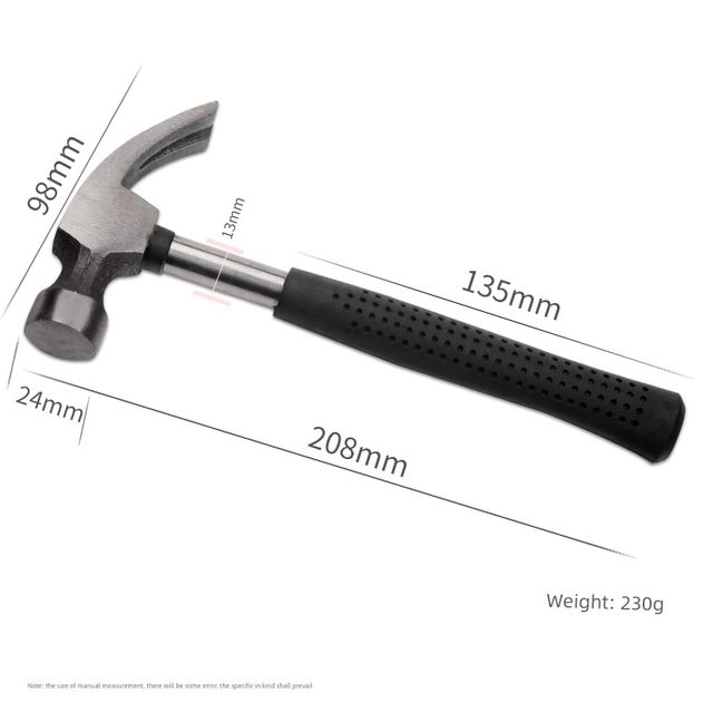 Claw hammer hardware iron hammer manual tool small hammer household woodworking decoration hammer hammer hammer hammer nail hammer pull nail