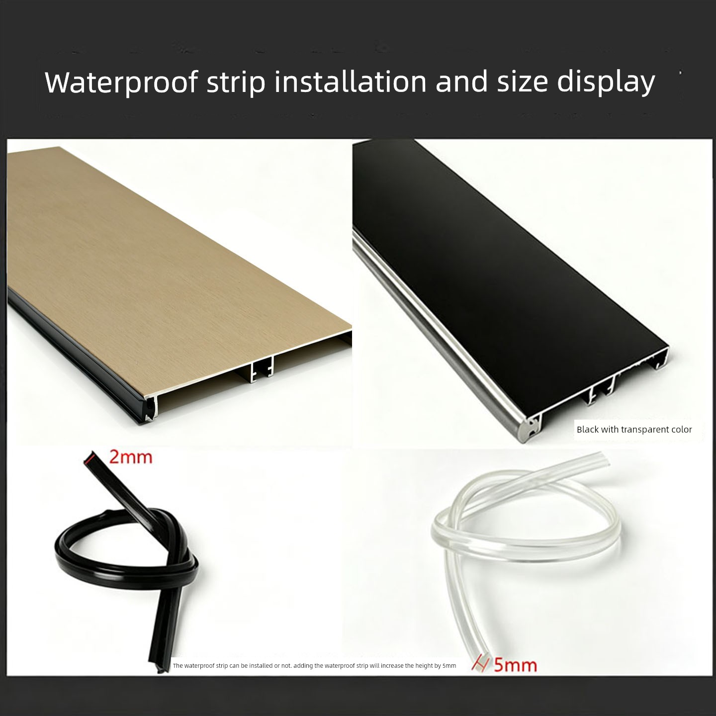 Aluminum Alloy Cabinet Baseboard, Kitchen Baseboard, Bottom Water Barrier, Waterproof Strip, Corner Protector