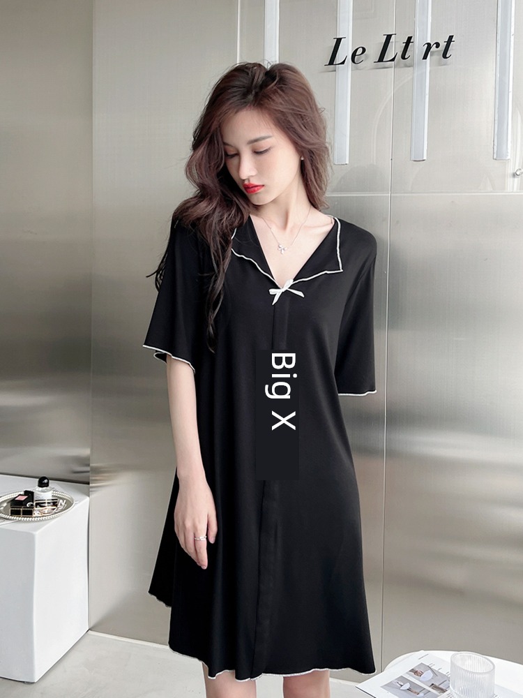poplin  summer Thin money sexy Short sleeve Net red wind pajamas