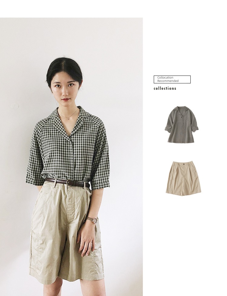 Retro student ma'am ins With skirt Small belt