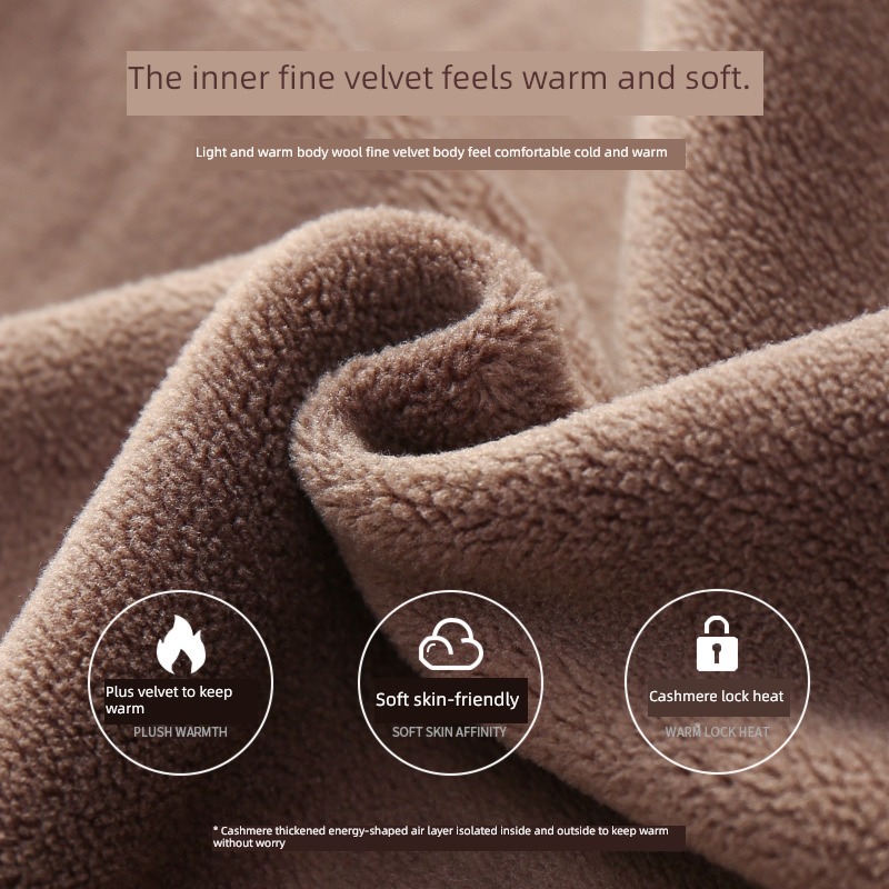 winter man Warm pants Plush thickening Cashmere kneepad Lay a foundation Interpenetrating Derong Self heating Autumn trousers northeast cotton-padded trousers