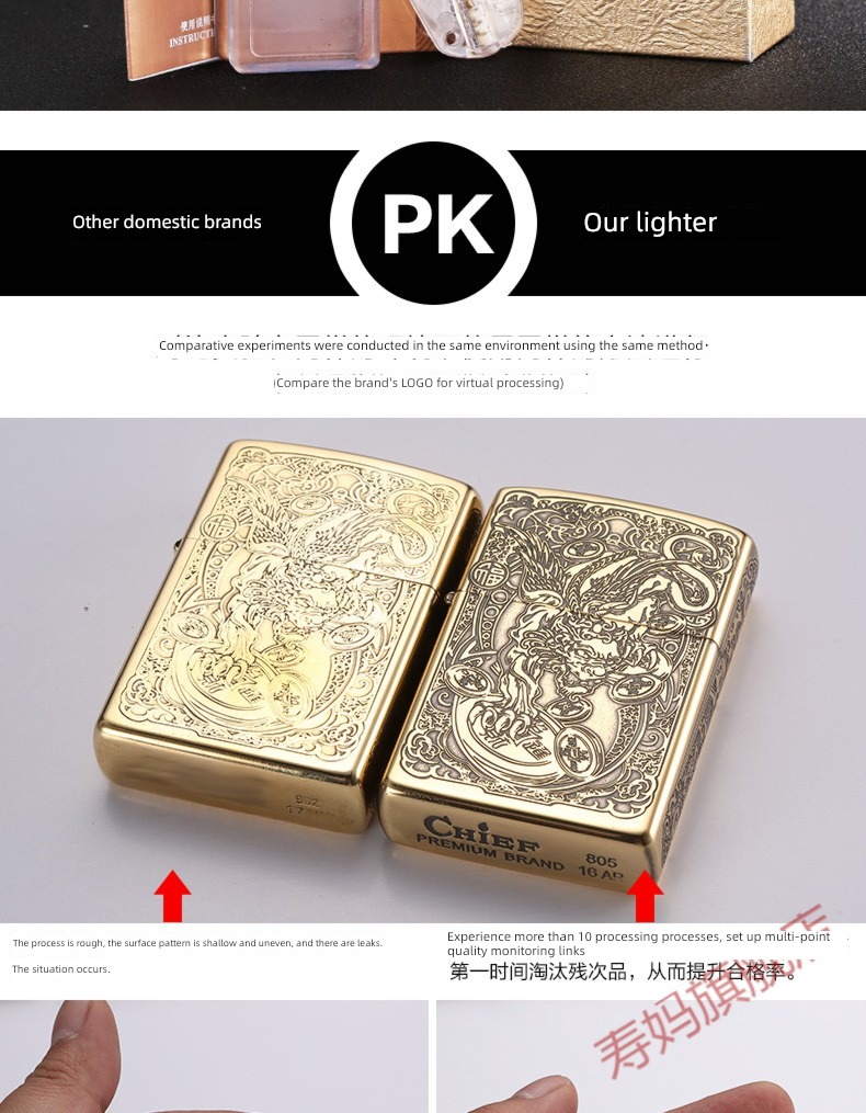 CHIEF originality personality old-fashioned grinding wheel lighter
