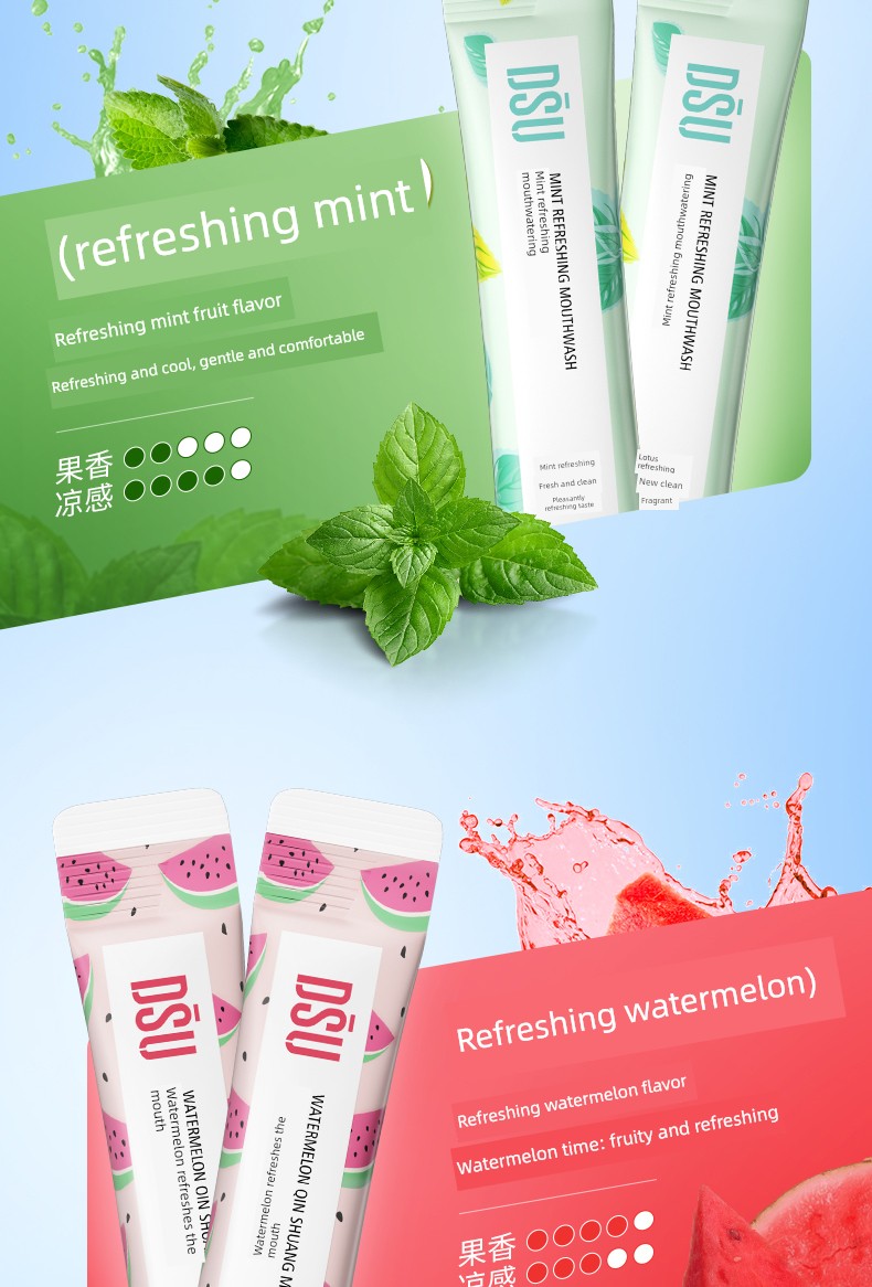 【Buy 3 Items, the 3Rd Item】Refreshing Mint Fruit Mouthwash Lemon for Fresh Breath and Clean Breath 12 — 14