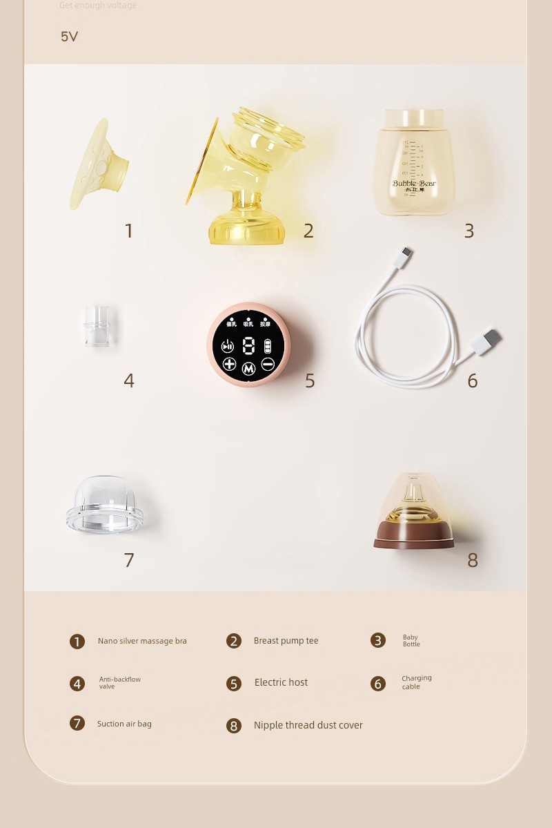 [Same Style with TikTok] Cloth Bichon Electric Breast Pump Breast Milk Smart Massage Portable Integrated Mute Milking — 38