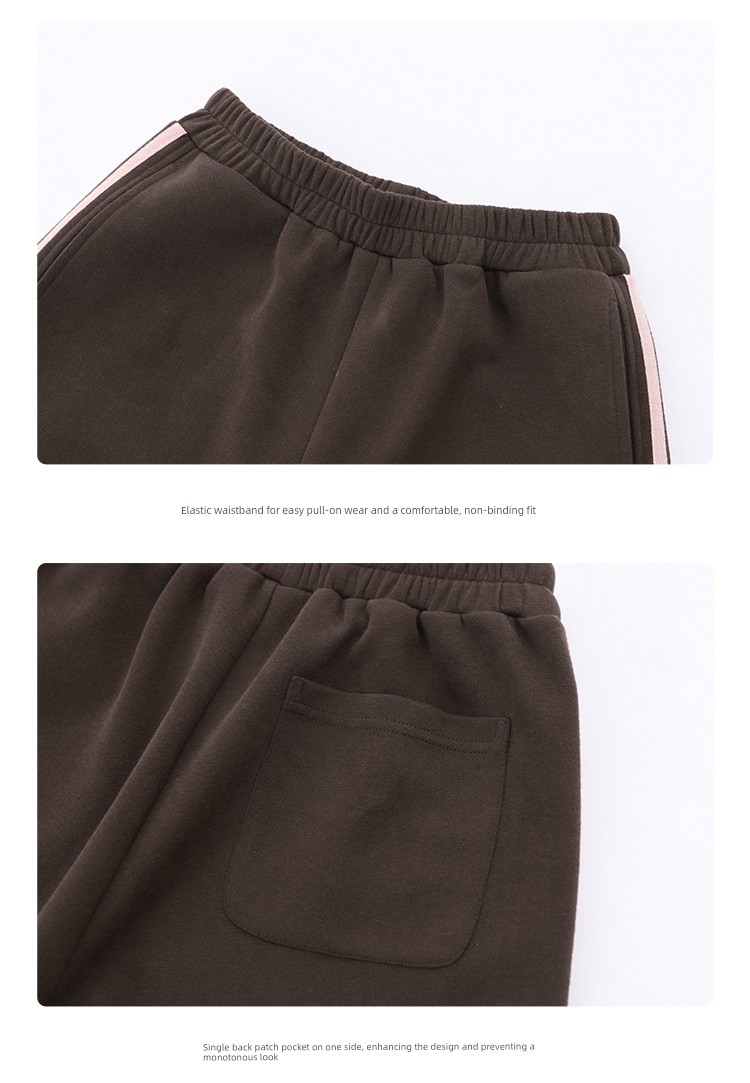 Princess Nono S1N Junior High School Student 26 Autumn Color-Block Double Stripe Casual Pants for Girls, Korean Style Relaxed Fit Flare Pants — 35