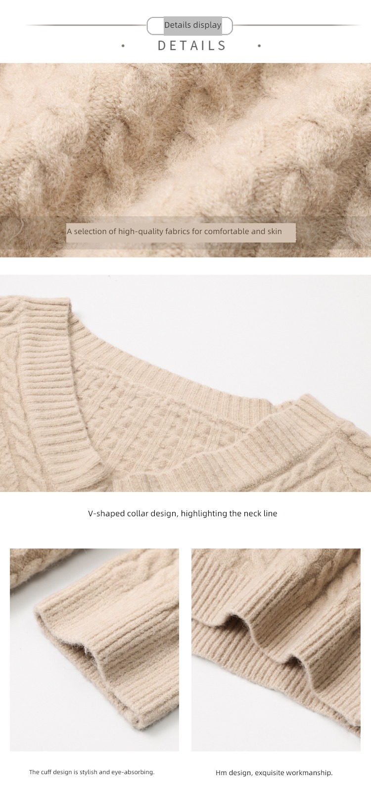 easy Versatile V-collar solar system Soft waxy Long sleeve Sweater