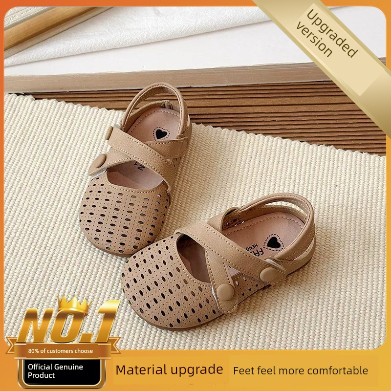 Girls' Sandals 2026 New Style Forest Style Sweet Closed-Toe Sandals Soft Sole Princess Shoes Fashionable Little Leather Shoes — 8