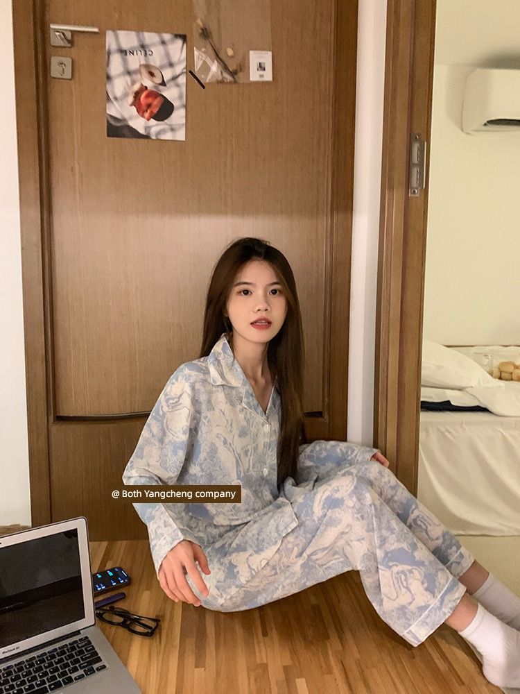 Korean female Ice silk ins  Thin money pajamas