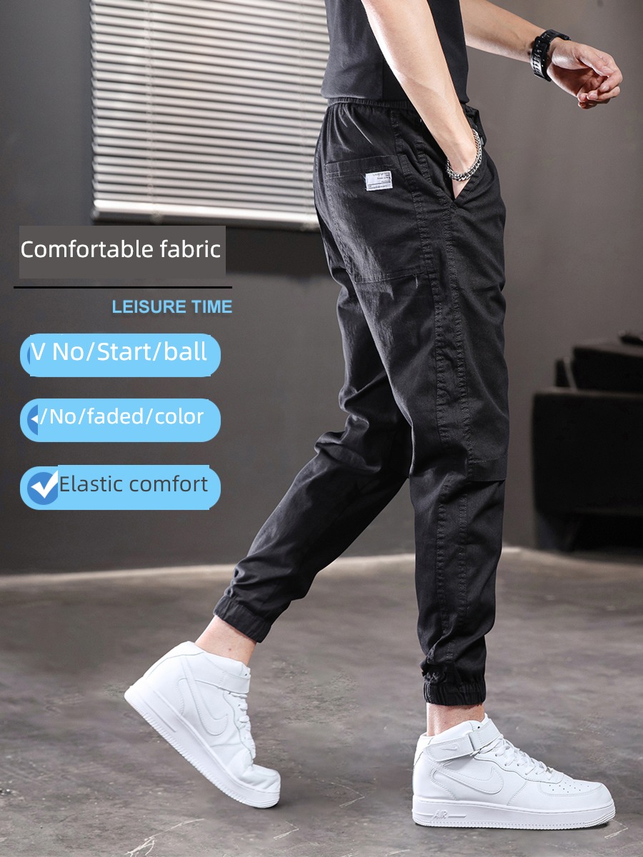 Autumn and winter Nine points Toe binding tooling Plush Casual pants