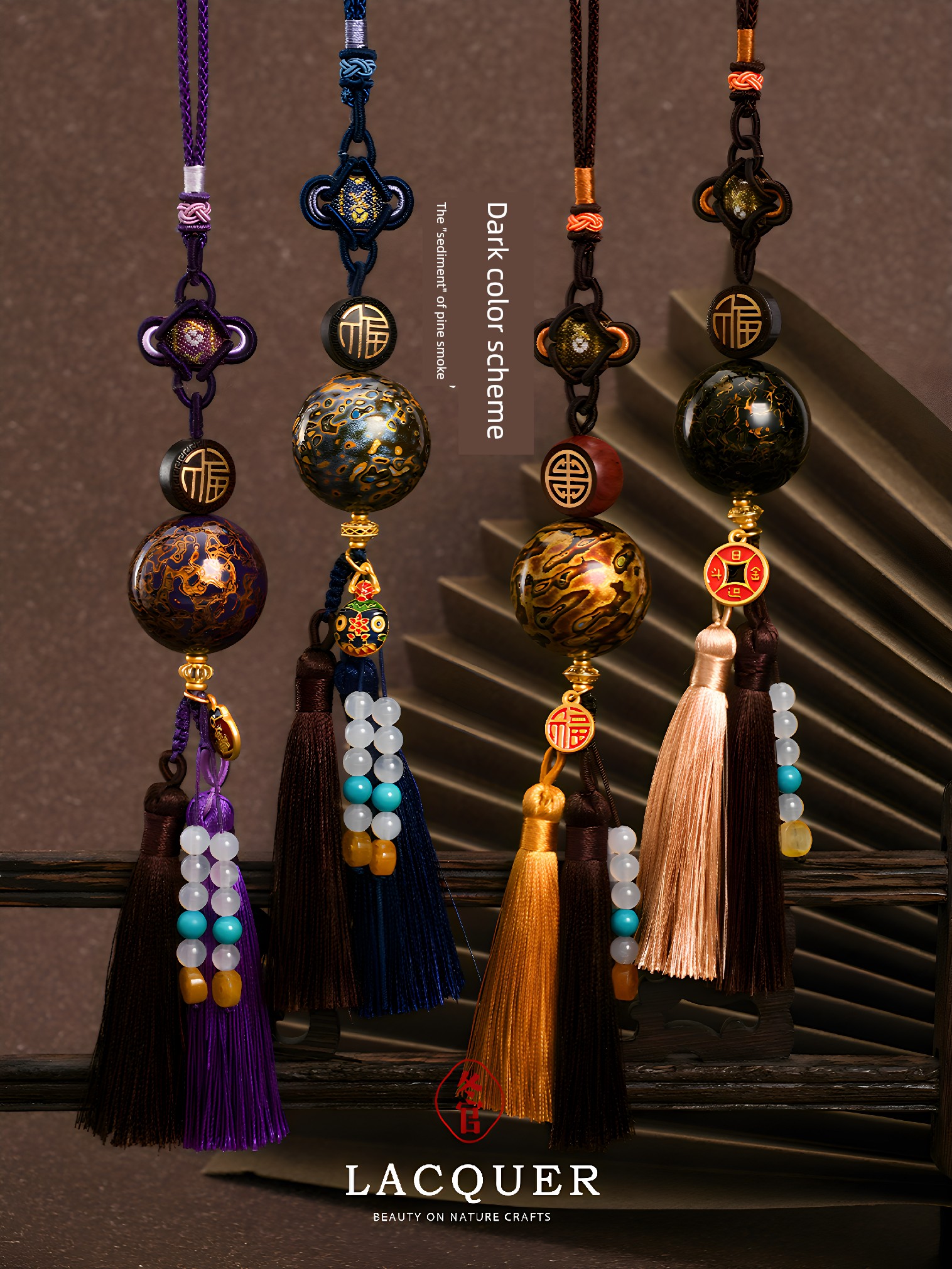 【Discounted Price】Dongguan Lacquerware Qixi Festival Lacquer Jewelry Pendant Trendy Light Luxury Hanfu Accessories - Fulu Shou
