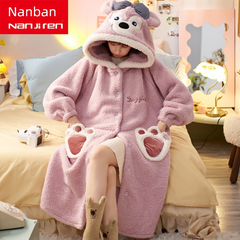 winter thickening Bathrobe Flannel female have more cash than can be accounted for pajamas