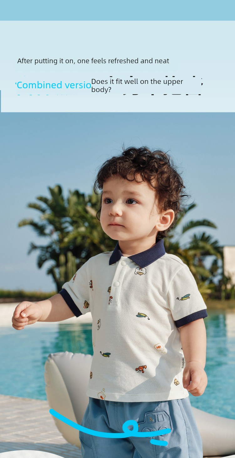 Balabala Kidsren's Clothing Baby Short-Sleeved T-Shirt Boys Infant Summer Clothing Kidsren's Tops 2026 New Style Cute and Trendy — 10