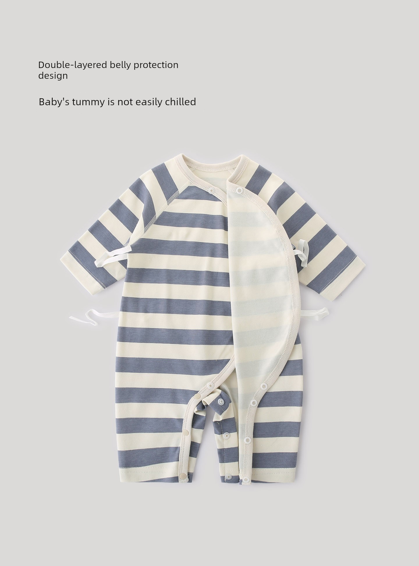 Baby Jumpsuit Autumn Romper Newborn Pure Cotton Pajamas Striped Newborn Baby Clothes 2-Piece Set — 10