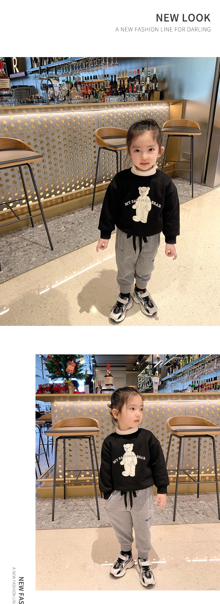 mini thickening one Velvet Sweater With children