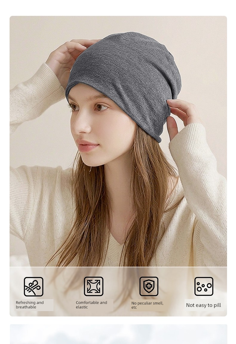 Postpartum Hat for Autumn, Suitable for Tying Hair, Specially Designed for Large Head Sizes, Breathable, Can Be Worn While Sleeping, Forehead Protection — 7