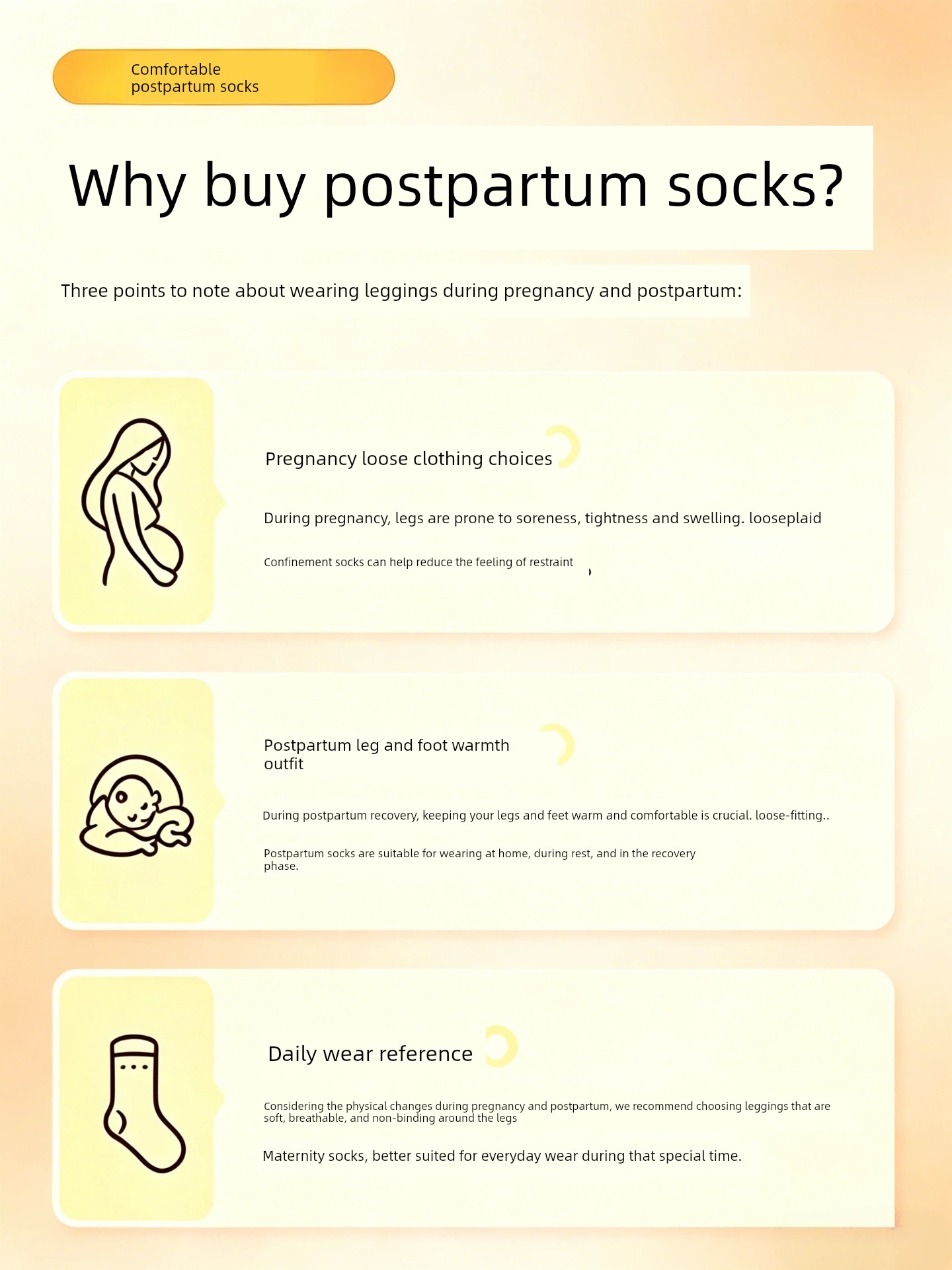 Special Maternity Socks for Postpartum Women, Loose-Fitting and Non-Binding, Thin Autumn Style, Pure Cotton Women's Socks, Mid-Calf Socks for Sleeping — 4
