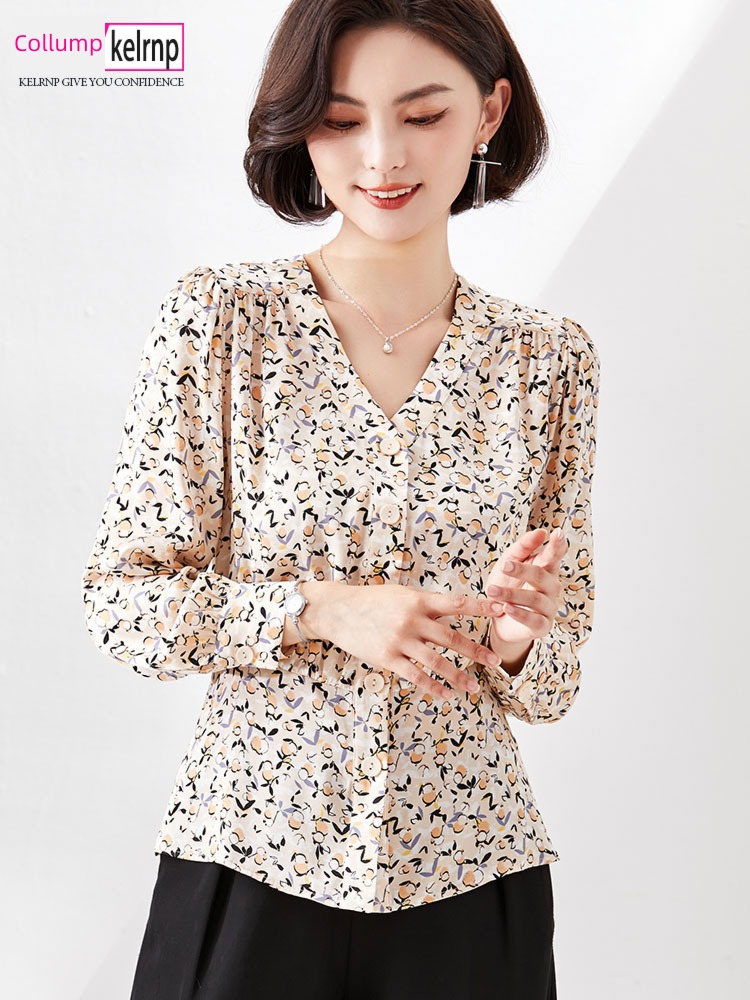 Pounds Spring and summer Long sleeve Close your waist Show thin mulberry silk shirt