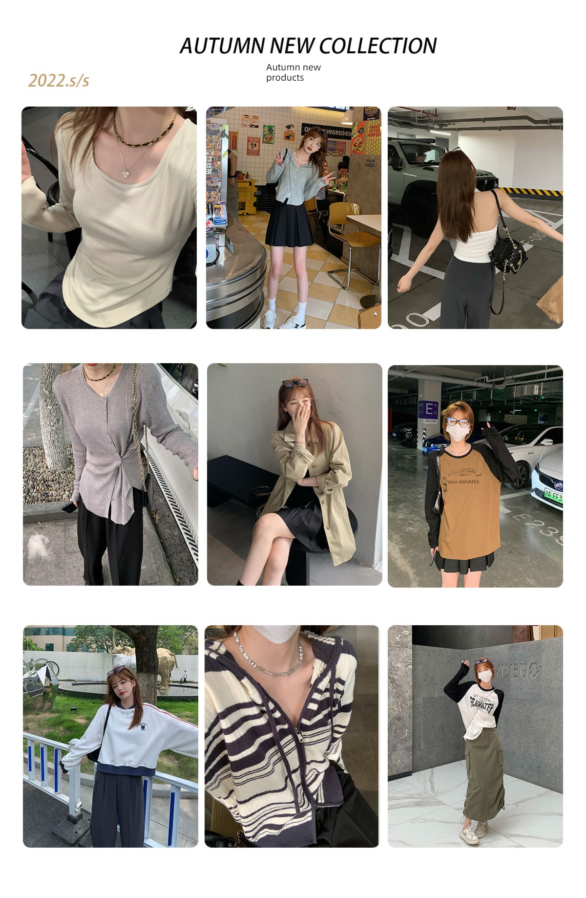 Languid camisole Two piece set Outside Long sleeve Sweater