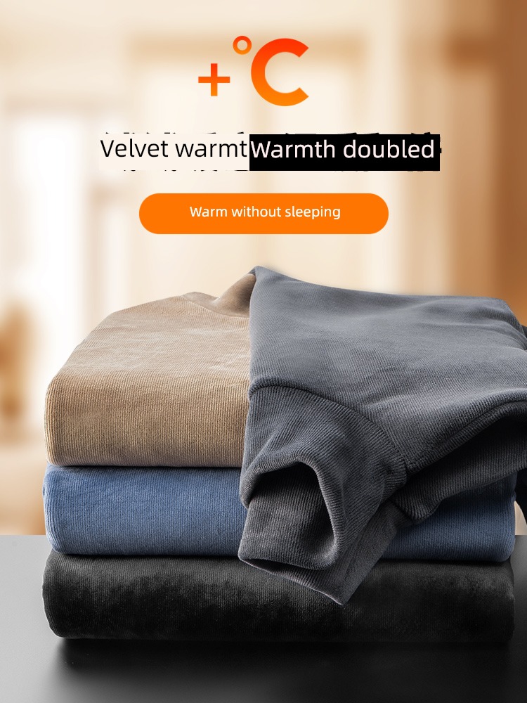 Double faced velvet High collar thickening Long sleeve man Undershirt