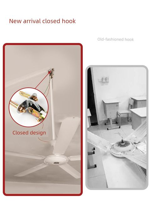 Hook ceiling fan hook fan hook thickened expansion load-bearing hook safety fixing hook floor top hook chandelier iron hook