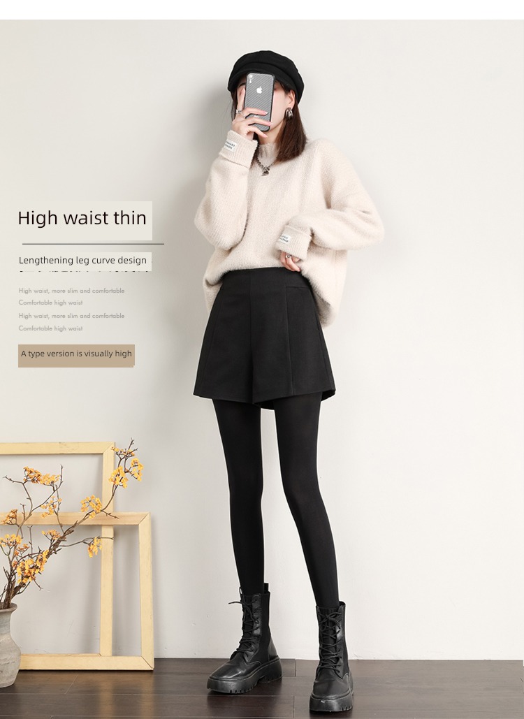 Wear out Wool High waist A word winter Lay a foundation shorts