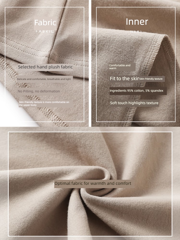 Autumn and winter Sanding Long sleeve T-shirt Middle collar Foreign style Undershirt