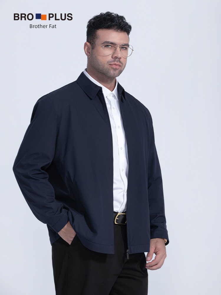 Fat brother autumn easy Lapel Simplicity man loose coat