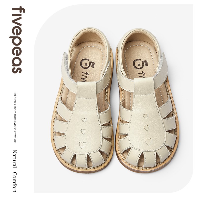 Fivepeas Cowhide Summer Lolita Children's Sandals — 1